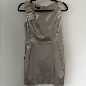 Elegant metallic champagne Shimmering Mini Dress